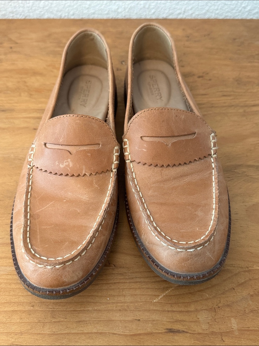 Sperry Chestnut Leather Penny Loafers - Picture 3 of 10